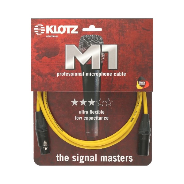 KLOTZ M1 PRIME 클로츠 마이크 케이블 (XLR:XLR, Neutrik 커넥터) 옐로우